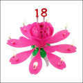 Supply Rotating Chrysanthemum Double Petal Candle with number For Birthday Party